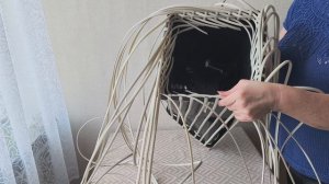 Кашпо квадратно-винтовое из ротанга