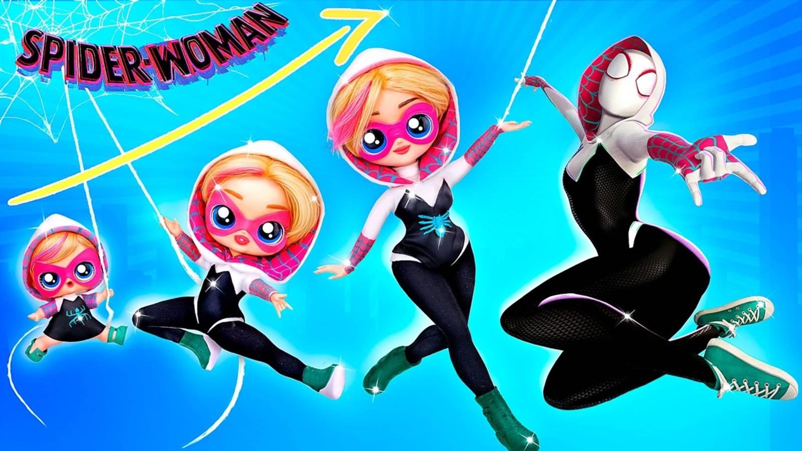 Гвен Стейси и Человек паук взрослеет! Поделки для ЛОЛ ОМГ смотреть онлайн