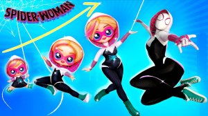 Гвен Стейси и Человек паук взрослеет! Поделки для ЛОЛ ОМГ