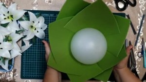 МК.Объёмный букет ЛИЛИЙ из изолона.светильник из изолона.