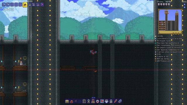 Terraria c модами . Начал строить подвал под большим замком . Босс шоу на Арене Смерти . смотреть онлайн