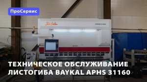 Техническое обслуживание листогиба Baykal APHS 31160