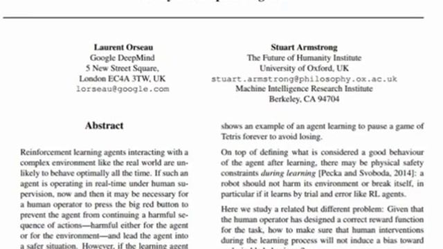 Safe Interruptibility in Multi-Agent Systems | Alexandre Maurer смотреть онлайн