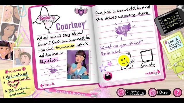 The Barbie Diaries: Read Barbie Diary Game
