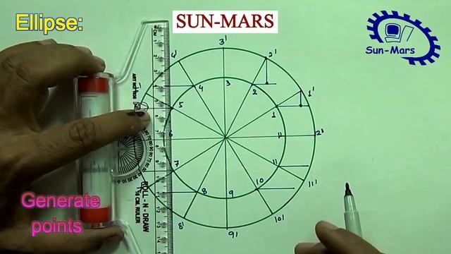 (Hindi) Ellipse by CONCENTRIC CIRCLE Method with Normal & Tangent NEW смотреть онлайн