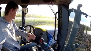 нью холланд т8040,второй день дисковки на раскорчевки с музыкай