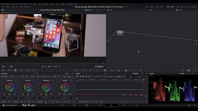 Easy Fly Through Object Transition Effect in DaVinci Resolve 17 Free Version смотреть онлайн