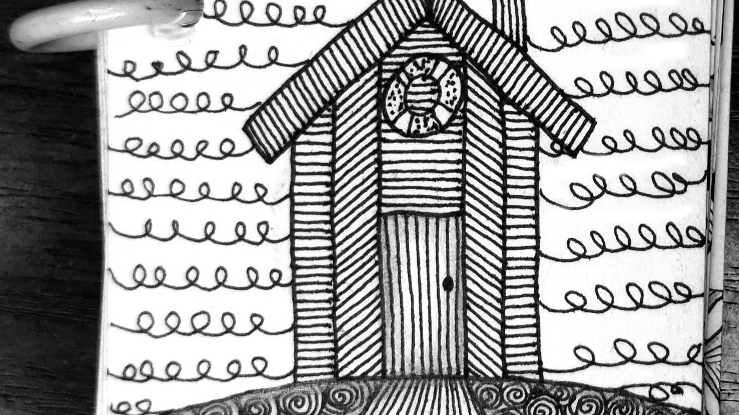 Зентангл в авторском скетчбуке Пейзаж смотреть онлайн