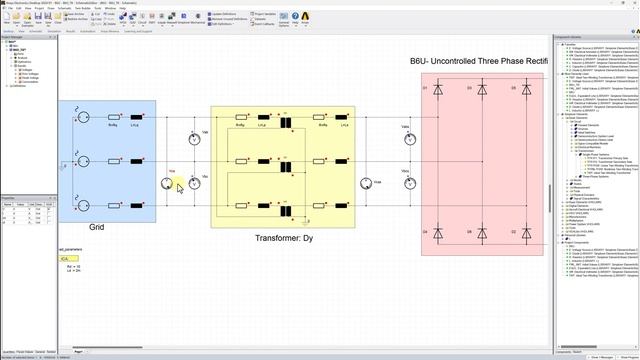 Three-phase Uncontrolled Bridge Rectifier with Grid and Transformer in Ansys Twin Builder/ Simplore смотреть онлайн