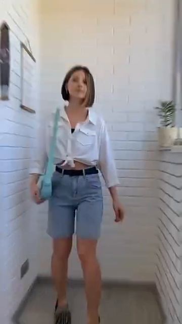 Fashion Summer Half Women Denim Shorts High Waist Belted Loose Female Short Jeans 2021 Streetwear смотреть онлайн
