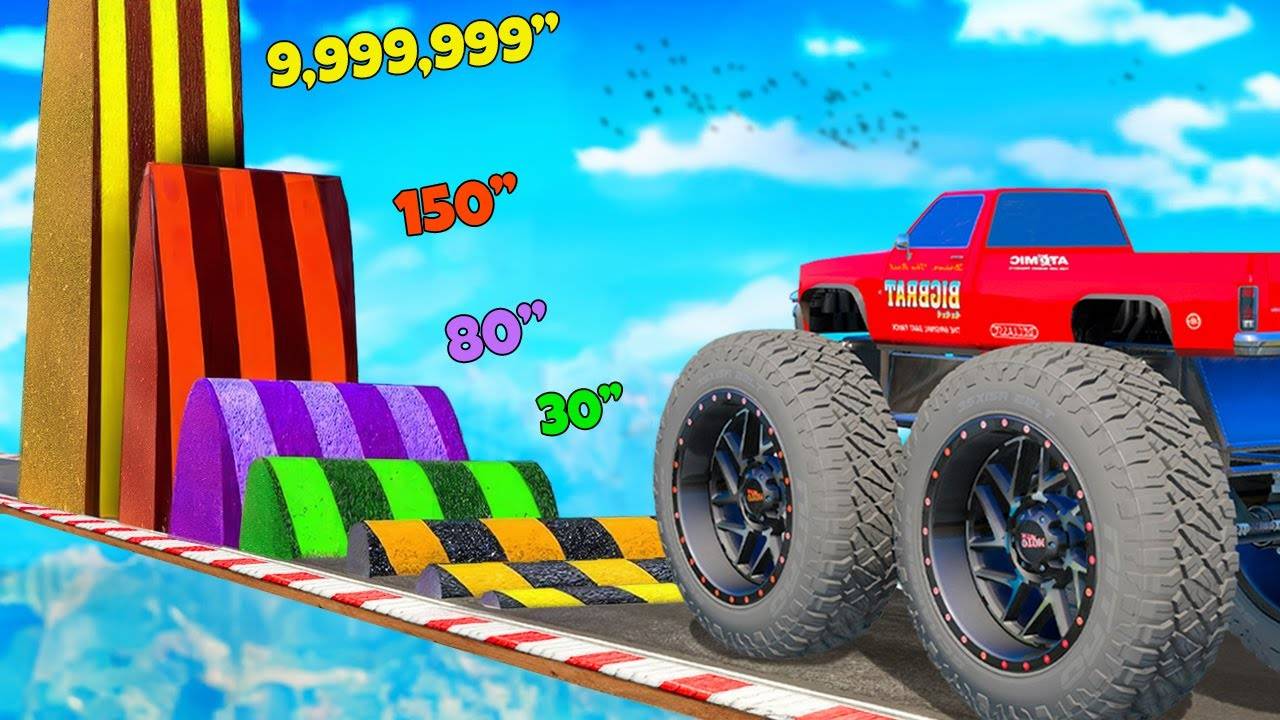 Как далеко монстр трак сможет проехать по лежачим полицейским в гта 5 ? - эксперимент в gta 5 смотреть онлайн