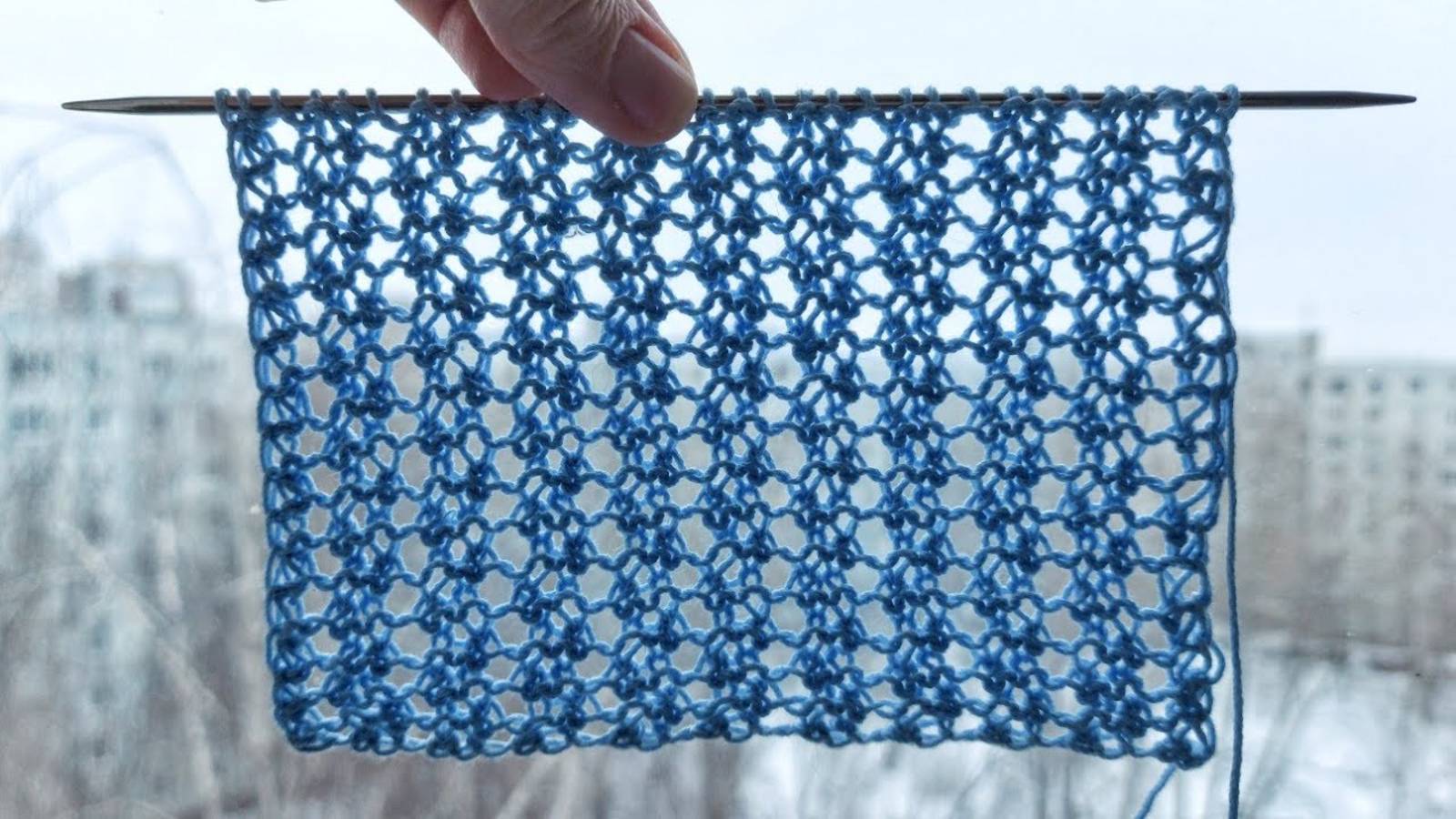 Очень простой мелкий ажурный узор спицами для начинающих смотреть онлайн