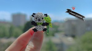 Мастер-класс Панда из Бисера с Бамбуковой веточкой