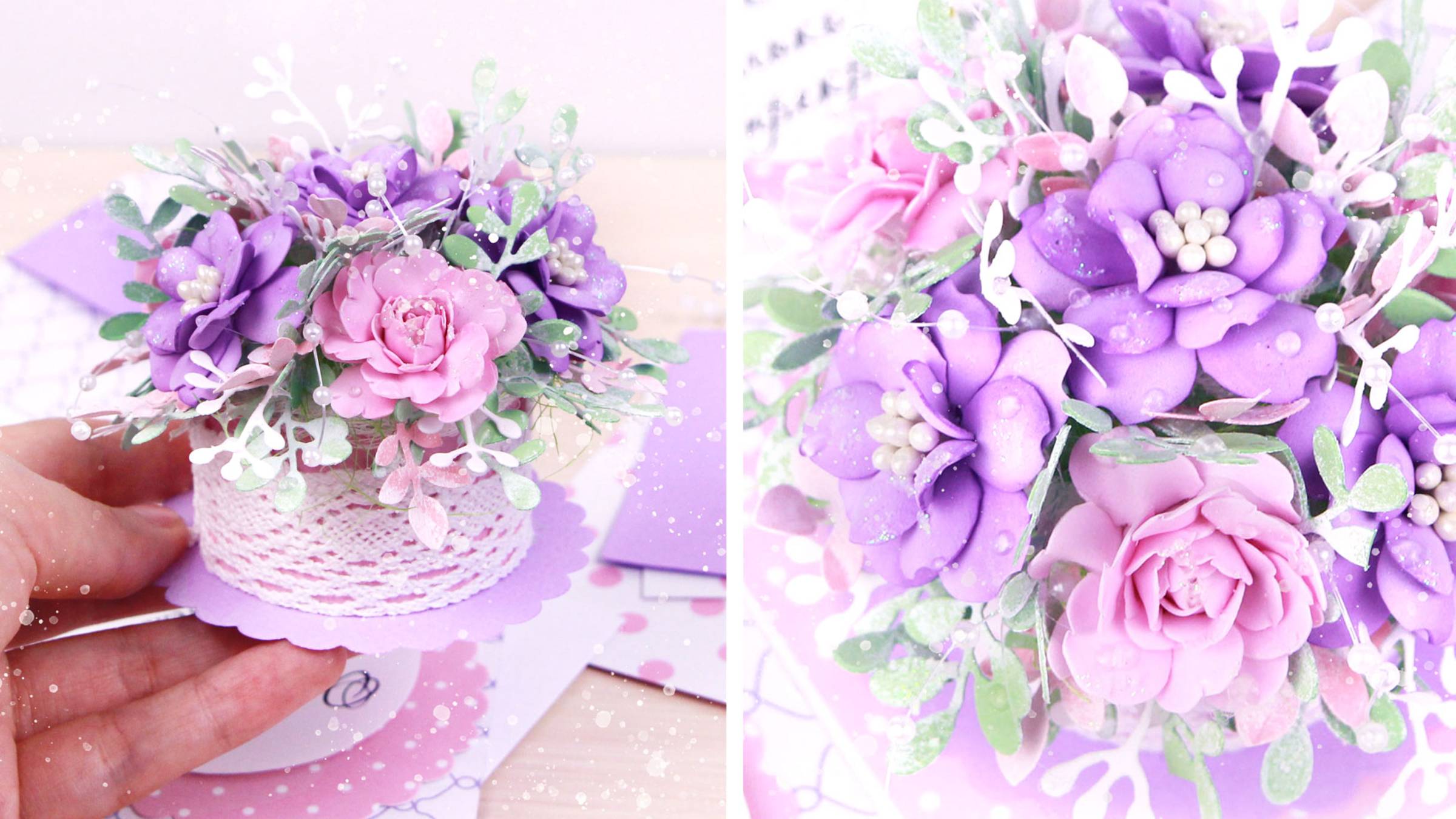 Как я делаю шикарный букетик из фоамирана💐 Цветочная композиция своими руками. DIY смотреть онлайн