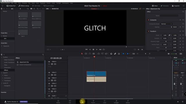 Create And Save The Glitch Effect | DaVinci Resolve 16.1 Tutorial