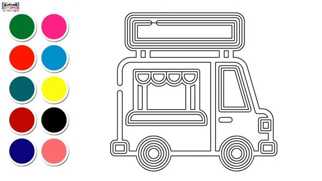 How To Draw And Color Food Truck | Drawing And Coloring Tutorial смотреть онлайн