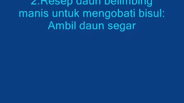 Resep Daun Belimbing Manis Untuk Kanker, Koreng Dan Bisul смотреть онлайн