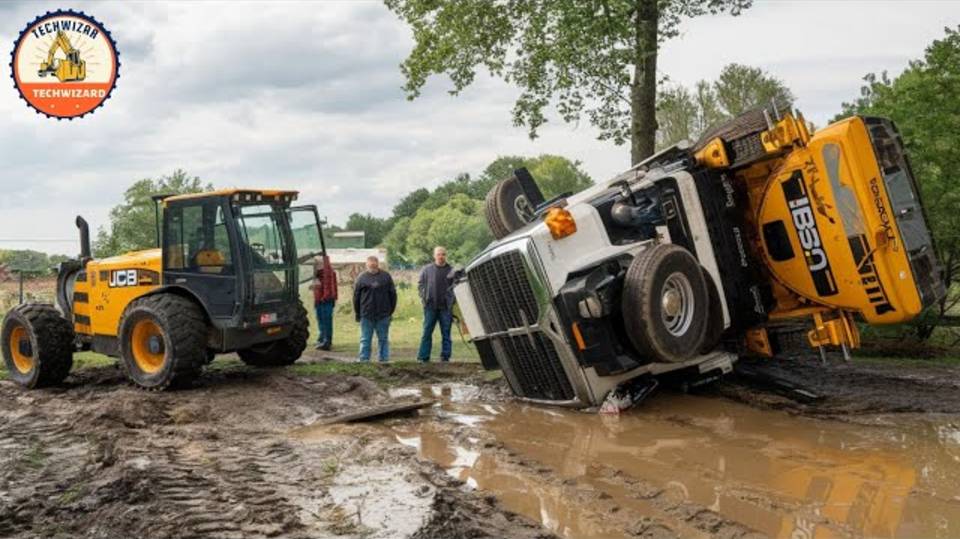 Водители-смельчаки на гигантских грузовиках и их крайне опасные методы управления смотреть онлайн