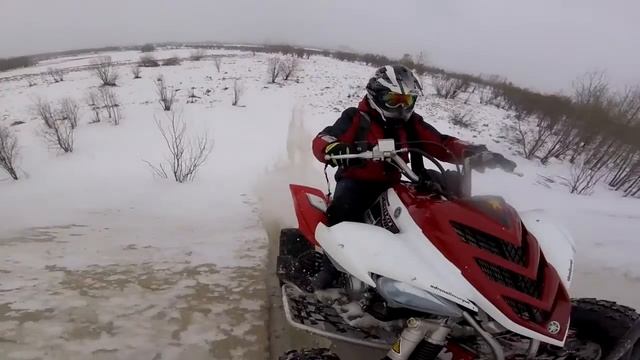 Зима на квадроцикле Yamaha Raptor 700 снежные развлекухи смотреть онлайн
