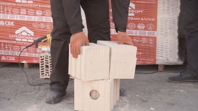 Порезка керамических поризованных блоков СБК смотреть онлайн
