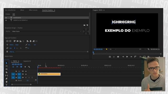 COMO ADICIONAR E EDITAR TEXTOS NO ADOBE PREMIERE (ESSENTIAL GRAPHICS + MOTION GRAPHICS) смотреть онлайн