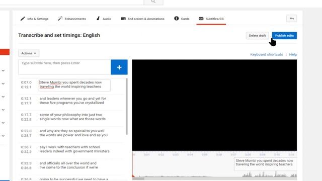 Demonstration for amending or adding YouTube subtitles from Creator Studio смотреть онлайн