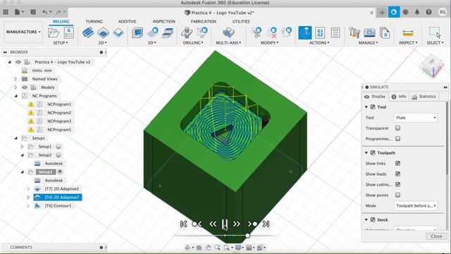 Simulation Logo YouTube Fusion 360 смотреть онлайн