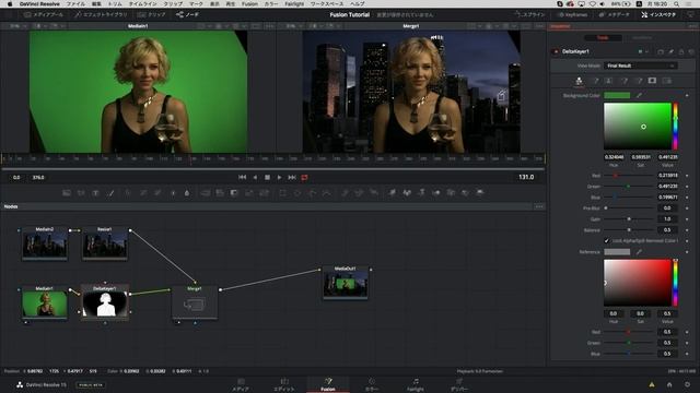 【DaVinci Resolve 15】3.1 Fusion／クロマキー合成（Delta Keyer） смотреть онлайн