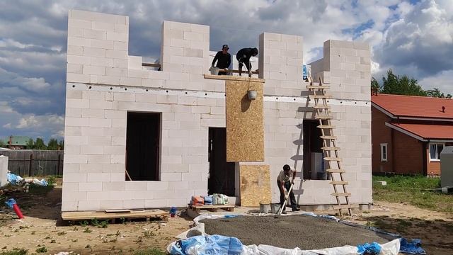 Коробка дома из газобетонных блоков смотреть онлайн
