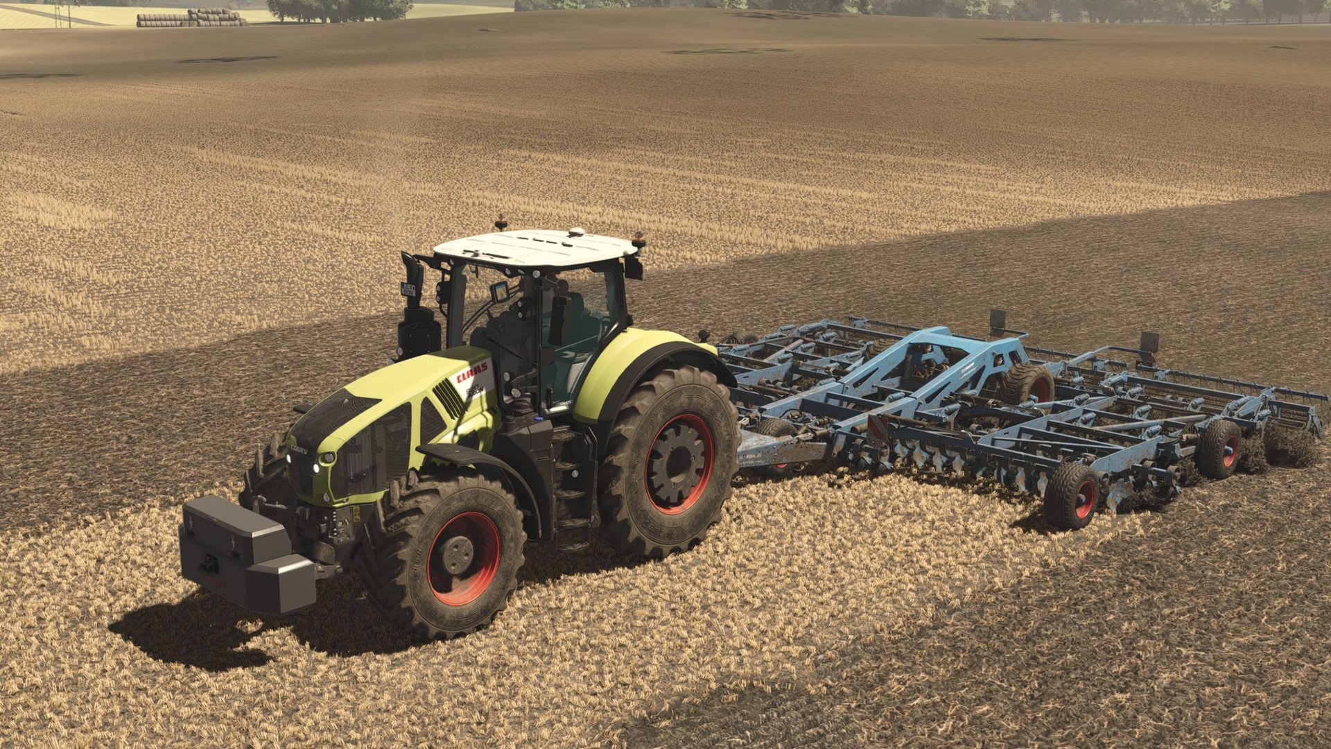 Farming Simulator 25 / Карта Zielonka / Дискование стерни Claas Axion 920 [ 4K ] смотреть онлайн