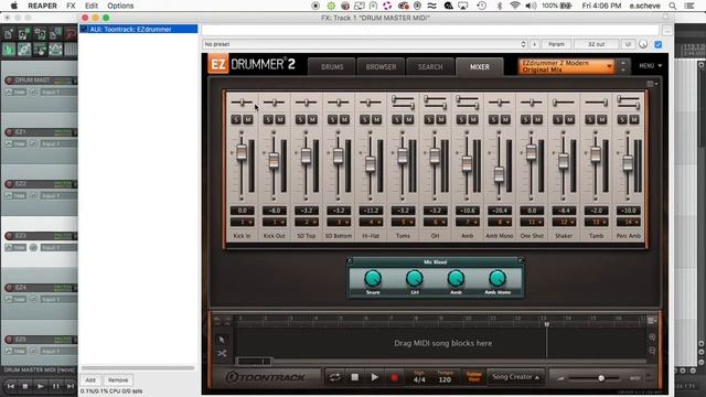 Converting EZ Drummer MIDI to multiple wav file tracks in Reaper смотреть онлайн