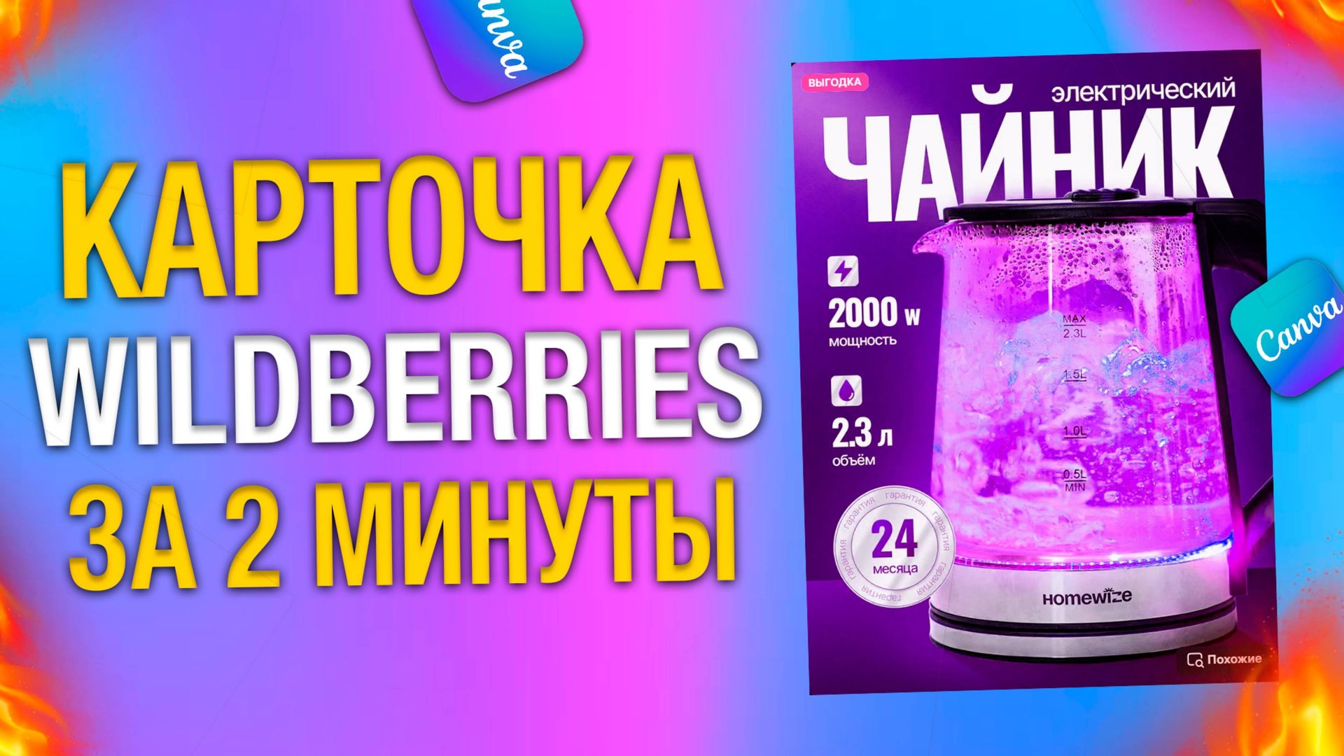Как сделать карточку товара для WB за 2 минуты в CANVA #canva #ozon #wilberries #карточкатовара смотреть онлайн