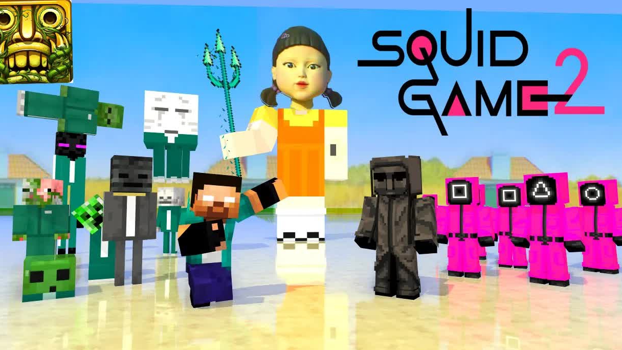 Игра с кальмарами в МАЙНКРАФТЕ Temple run Challenge #игра с кальмарами смотреть онлайн