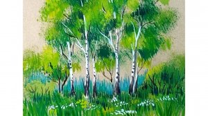 Как просто и красиво нарисовать березы гуашью.