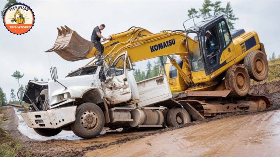 Чрезвычайно опасные ситуации при управлении грузовиками и тяжелой техникой, которые вас шокируют смотреть онлайн
