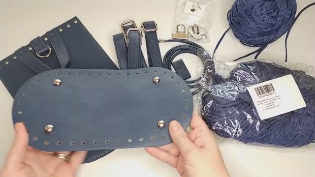 Рюкзак из полиэфирного шнура и кожаной фурнитуры Вязание крючком смотреть онлайн