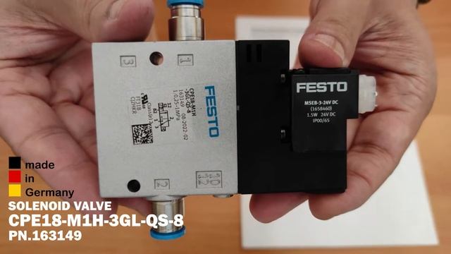 FESTO SOLENOID VALVE CPE18-M1H-3GL-QS-8 PN.163149