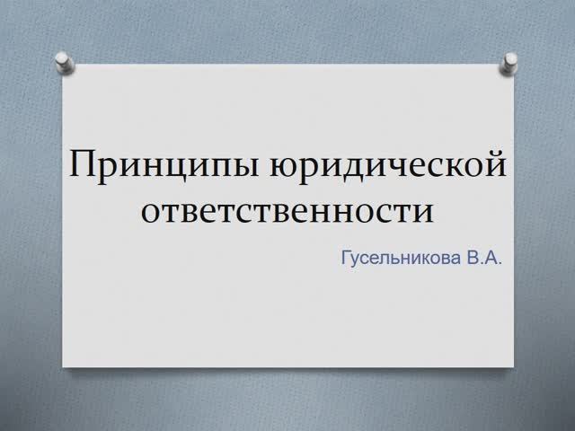 Принципы юридической ответственности смотреть онлайн