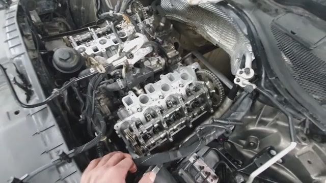Ауди A6 3.0tdi замена  цепи  грм. Замена  прокладки ГБЦ