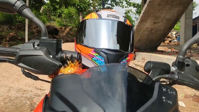 how is looking for #ns125 🤔 Studds thunder D8 helmet unboxing || best helmet for ns 125 orange bike смотреть онлайн