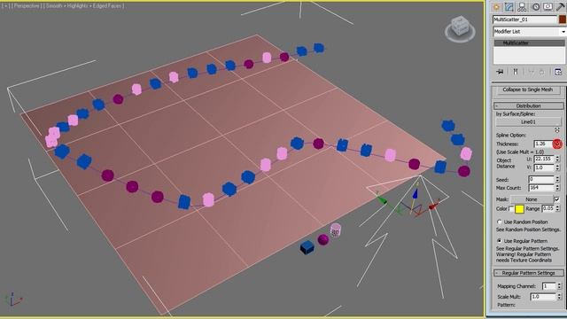 MultiScatter Tutorial #11 "Creating regular patterns by spline" option" смотреть онлайн