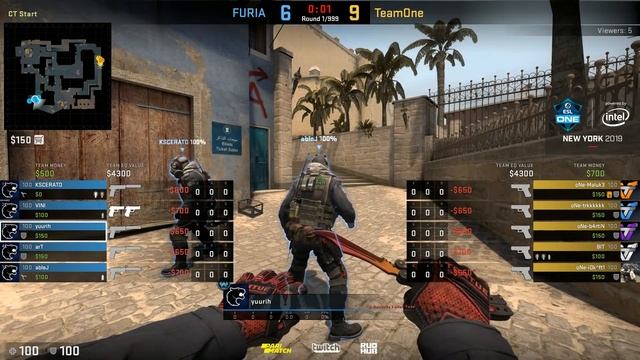 FURIA vs Teamone - ESL One New York 2019 NA Closed QL - bo3 - map2 - de_mirage [MintGod & SSW] смотреть онлайн