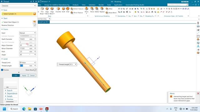 NX 2027 THREAD FEATURE #cad #siemens #cadcam #cadcamtutorials #3dmodeling #Cad cam mechanical смотреть онлайн