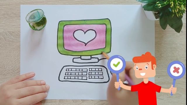 How to draw the computer and color the rainbow for kids | बच्चों के लिए कंप्यूटर कैसे बनाएं رسم смотреть онлайн