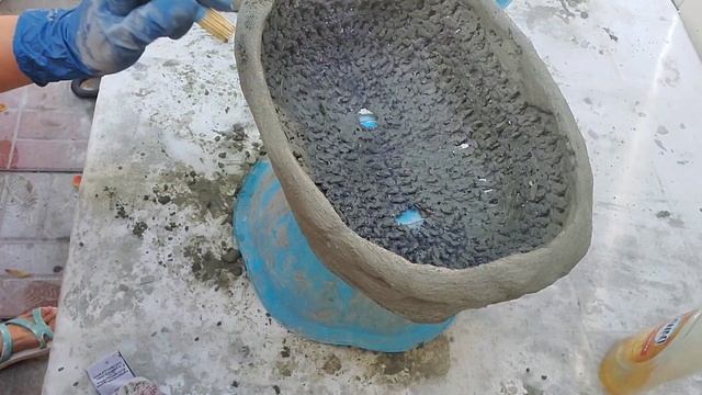 How to Make cement pots 다른 방법으로 만들어본 화산석 느낌의 화분 смотреть онлайн