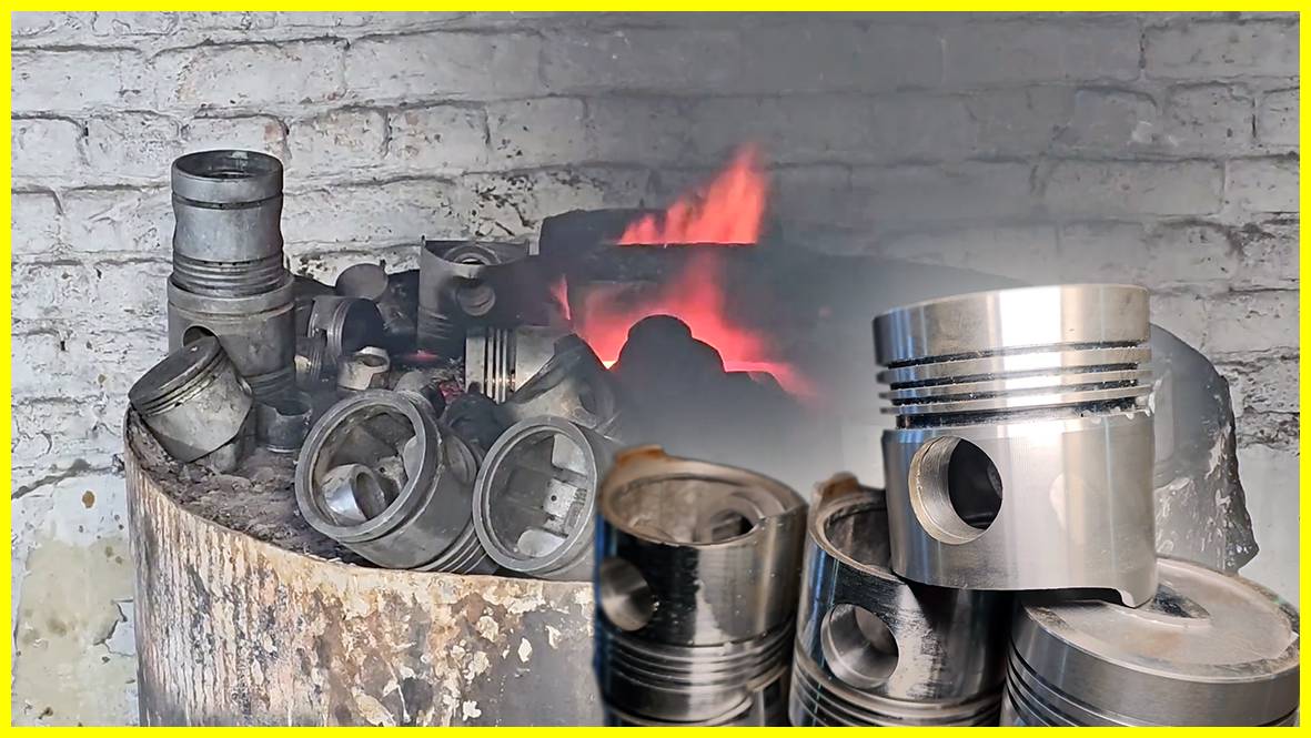 Поршни для двигателя из б/у поршней, как это делают в Пакистане! смотреть онлайн