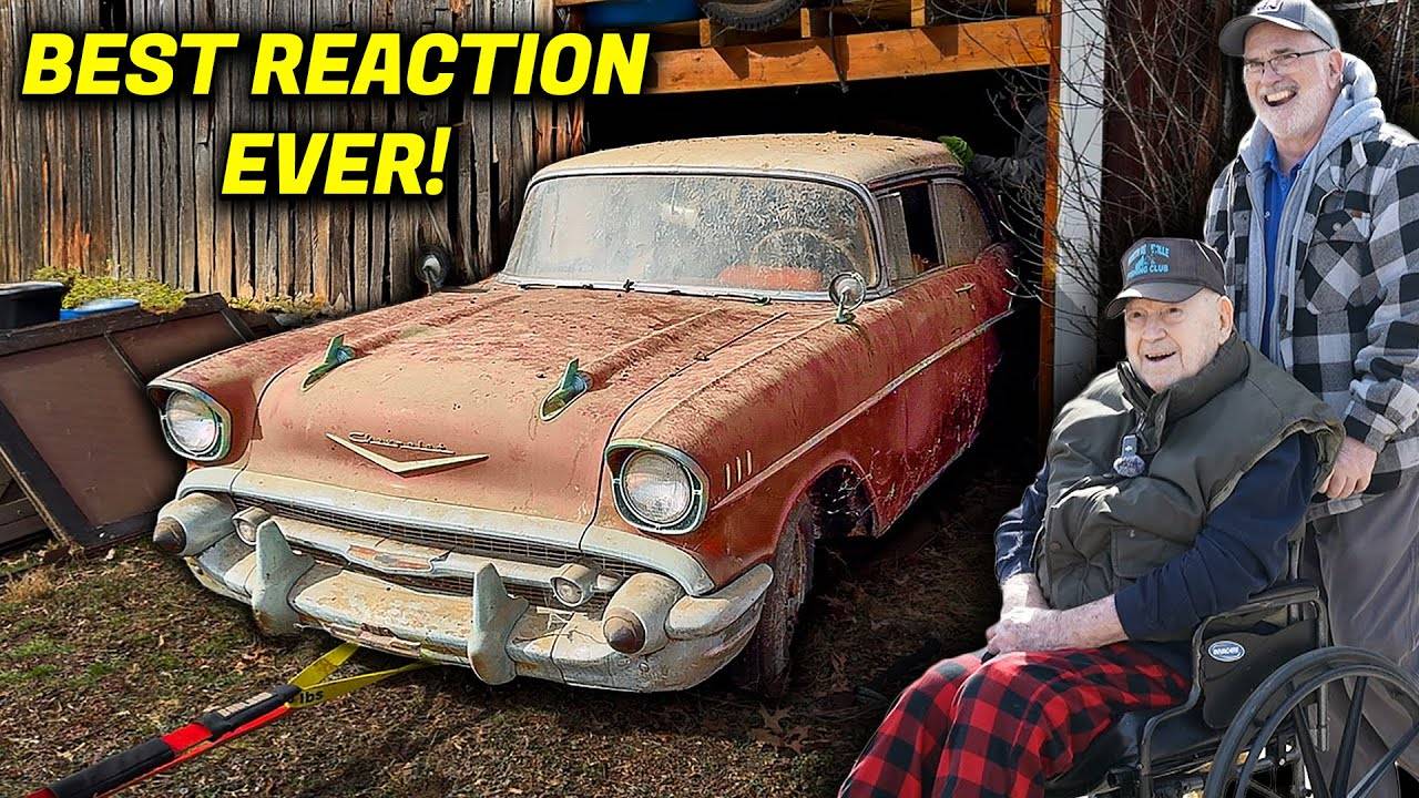 Дедушкин Chevy Bel Air 1957 года чистится впервые за 52 года! ｜ Лучшая реакция за всю историю смотреть онлайн