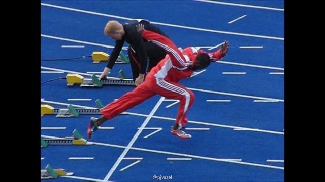 Richard Thompson odd starting-block technique 100m Berlin WC 2009 смотреть онлайн