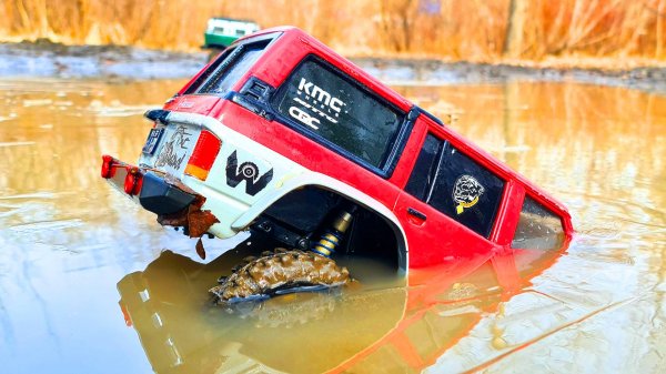 RC Nissan Patrol Провалился под Тонкий Лед! 🧊 Эпичное Спасение Лебедкой Джипа! 💥 Бездорожье 4x4