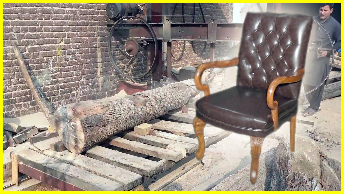 Кресло из бревна, как это делают в Пакистане! смотреть онлайн